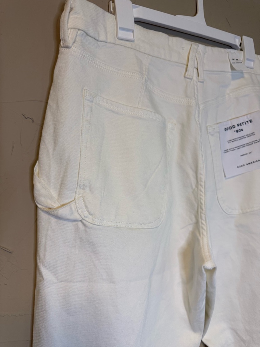 Good American Petite 90s Relaxed Wide Straight Jeans Cloud White Sz 14/32 - Picture 7 of 13